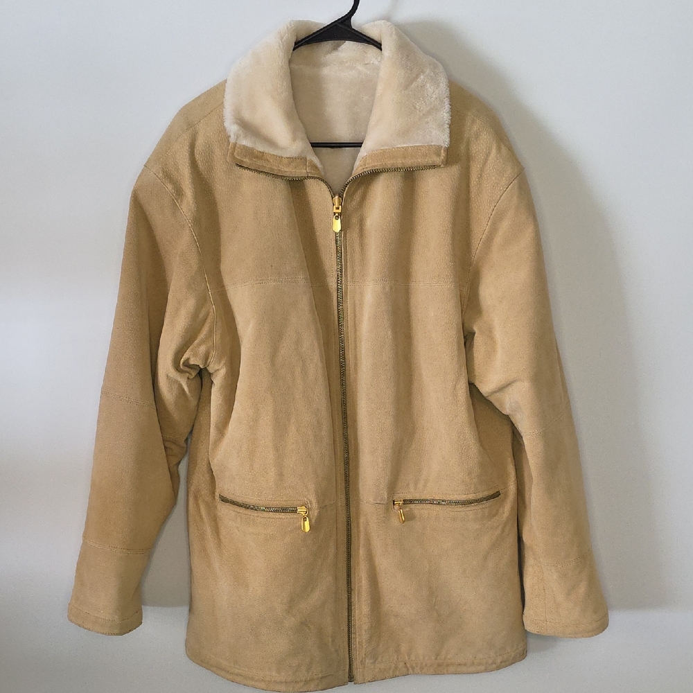 Winlit Tan Leather Jacket with Cream Lining